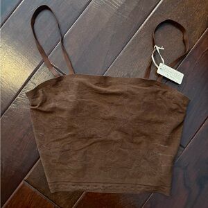 aerie Smoothiez Lace Bandeau Bra - Brown Size Medium